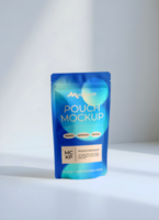 Mockup standing zip lock pouch with simple background psd