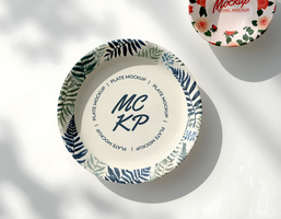 Plate and bowl mockup with background psd