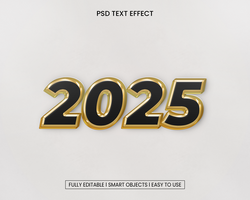 2025 3d editable text effect psd