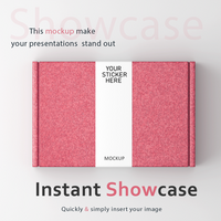 a pink box with a white background and a white label psd
