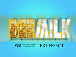 Bee and Milk text effect psd