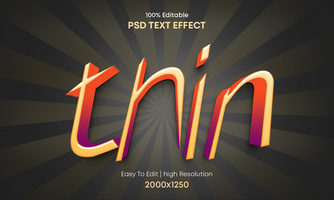 Thin text effect psd