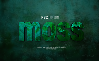 Moss texture Text effect psd