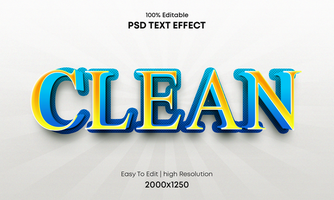 Clean text effect psd