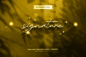 Signature gold text effect psd
