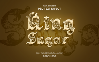 King sugar editable text effect psd