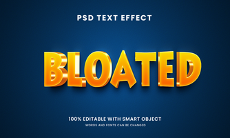 Bloated gold text psd