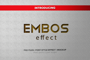 Emboss text effect psd