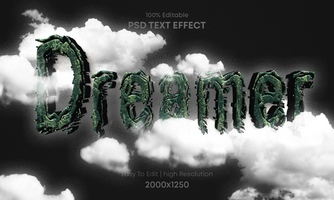 Dreamer editable text effect psd