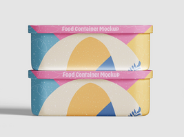Two realistic food container mockup psd