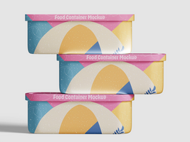 Three Food container mockup psd