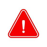 Red warning sign symbol on white background vector
