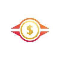 A dollar sign logo with a red and orange background vector
