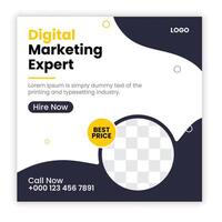 Marketing Strategies live webinar banner invitation and social media post template. Business webinar invitation design. vector