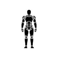 Futuristic Humanoid Robot Silhouette Perfect for Sci-Fi Tech and AI Concept Illustrations vector