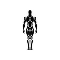 Abstract Human Robot Silhouette for Digital Art Cybernetics and Technology Designs vector
