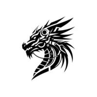 Cyber Dragon with High-Tech Circuit Details, Sci-Fi and Fantasy Fusion vector
