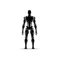 Modern Robot Silhouette for Futuristic Design AI Illustration and High-Tech Art Concepts vector