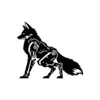 Cyberpunk-Inspired Mechanical Fox Design for Sci-Fi Art Enthusiasts vector