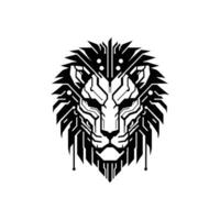 Futuristic Cyber Lion Head Emblem for Sci-Fi and Gaming Projects - Tech Circuit Design vector