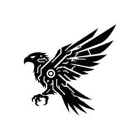 Cybernetic Eagle Illustration Technology-Infused Majestic Bird with Circuitry Details vector
