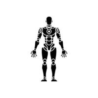 Detailed Humanoid Robot Silhouette Ideal for Artificial Intelligence and Robotics Projects vector