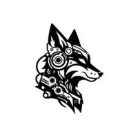 Tech-Themed Fox Head with Cybernetic Features Perfect for Sci-Fi Lovers vector