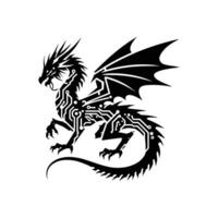 Futuristic Cyberpunk Dragon, Technology and Mythology Combined in Digital Art vector