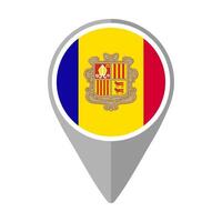 Andora Flag on Location Pin vector