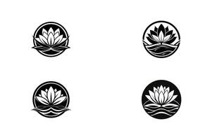 Four different logos for a flower vector