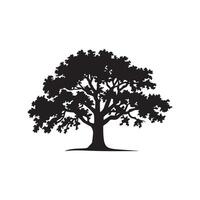 A black and white silhouette of a tree vector