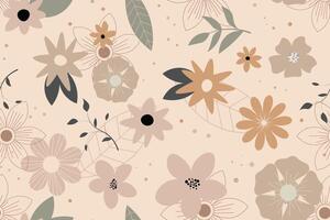 Abstract flat hand draw floral pattern background. . vector