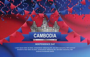 Cambodia Independence Day background. vector