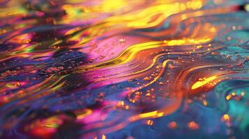 abstract wavy background of viscous rich holographic texture photo