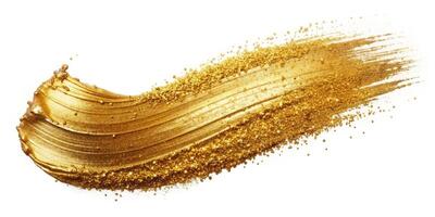 A Gold Brush Stroke on a Clean White Background Creates a Stunning Visual photo