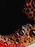 Coffee bubble from top view, Flat lay design, extreme close up. Copyspace for texture and background photo