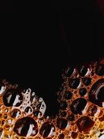 Coffee bubble from top view, Flat lay design, extreme close up. Copyspace for texture and background photo