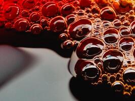 Coffee bubble from top view, Flat lay design, extreme close up. Copyspace for texture and background photo
