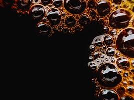 Coffee bubble from top view, Flat lay design, extreme close up. Copyspace for texture and background photo