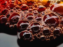 Coffee bubble from top view, Flat lay design, extreme close up. Copyspace for texture and background photo