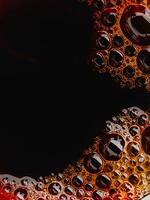 Coffee bubble from top view, Flat lay design, extreme close up. Copyspace for texture and background photo
