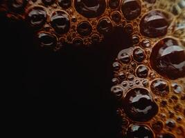 Coffee bubble from top view, Flat lay design, extreme close up. Copyspace for texture and background photo