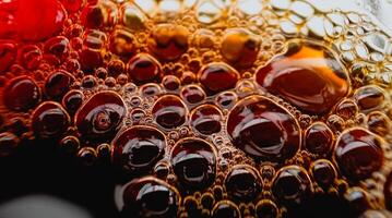 Coffee bubble from top view, Flat lay design, extreme close up. Copyspace for texture and background photo