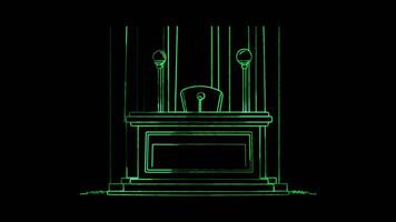 Neon frame effect, Lecture Podium Represents public speaking or presentations on black background video