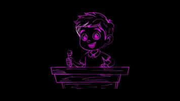 Neon frame effect, Lecture Podium Represents public speaking or presentations on black background video