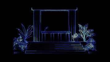 Neon frame effect, Lecture Podium Represents public speaking or presentations on black background video