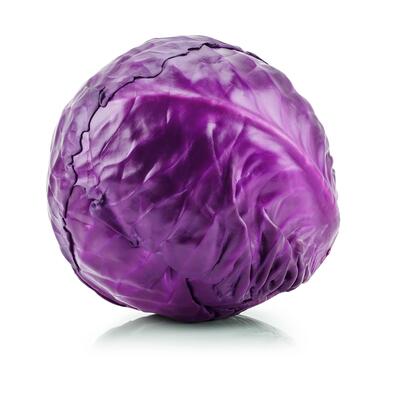 Purple cabbage isolated on white background