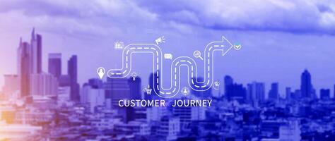 Customer journey concept, marketing and customer behavior analysis, Understanding customer journey to improve their overall customer experience and increase loyalty, Marketing strategic planning. photo