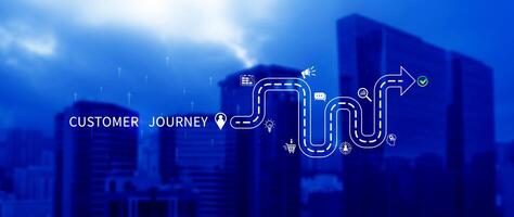 Customer journey concept, marketing and customer behavior analysis, Understanding customer journey to improve their overall customer experience and increase loyalty, Marketing strategic planning. photo