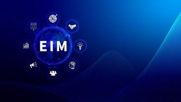 EIM Enterprise information management system, EIM Global Network with Analyzing Technological Data, Efficient Information Management, Network Connection. photo